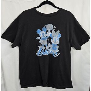 Disney Junk Food Mickey‎ Minnie Lakers T Shirt Black Mens Large Streetwear